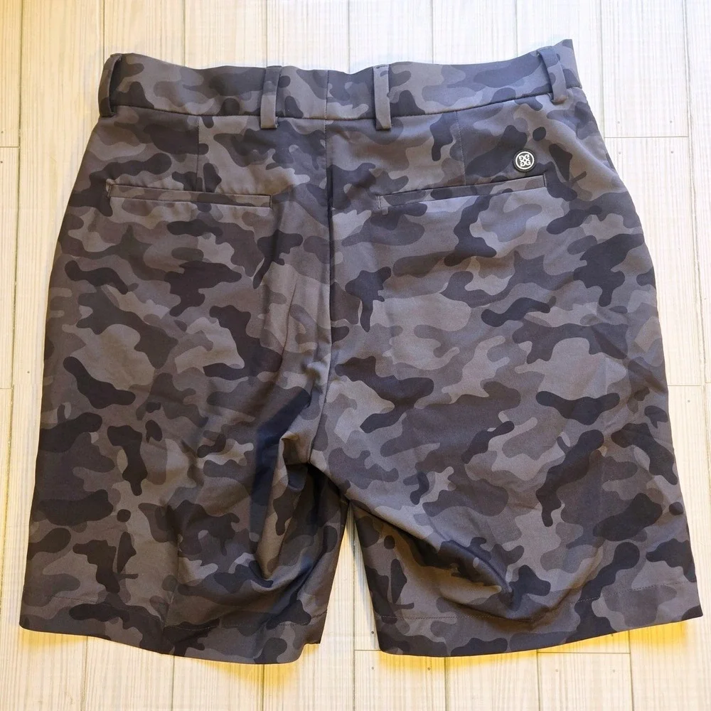 G/FORE Mens Charcoal Camo Golf Shorts G4MC0P04B Size 30 Grey Camouflage - Picture 2 of 7